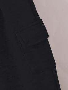 SHEIN 小男孩休闲工装口袋裤，百搭秋季 - 黑色 - 查看 3