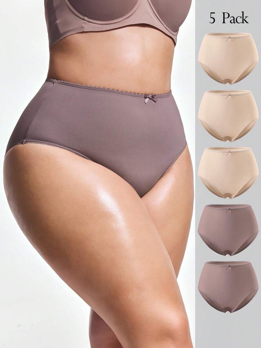 SHAPORA 5件大码女士高腰内裤 - 彩色 - 查看 1