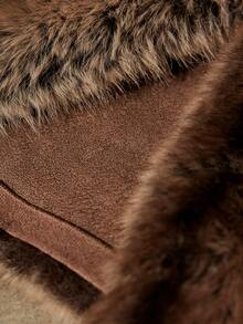 Aveloria Modichic Fashionable Chic Minimalist Design Faux Fur Short Jacket For Women - Brown - View 7