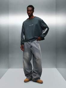 PLAYBOY X SUMWON 常规版型长袖圆领运动衫，胸前印有小标志，适合日常休闲穿着 - 綠色 - 查看 5