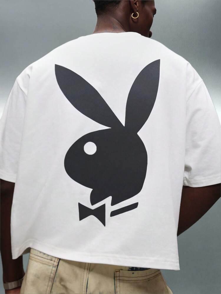 PLAYBOY X SUMWON Graphic Crew Neck Tee With Logo Print