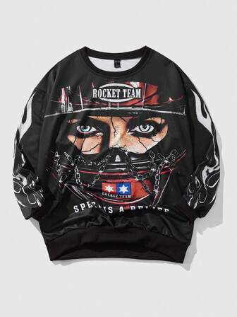 Street Life Felpa con cappuccio casual stampata di moda di strada da uomo