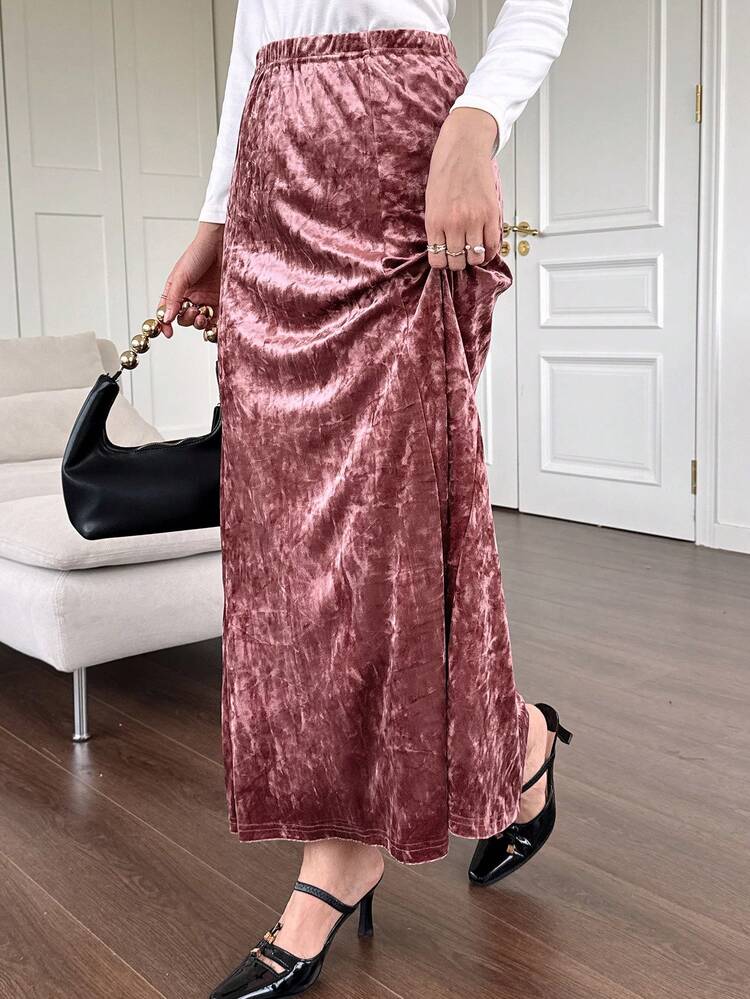 Women's Elegant Elastic Waist Fishtail Hem Skirt