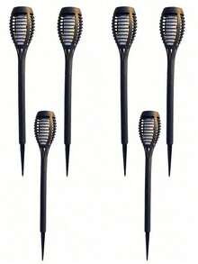 6/4/2/1 cái Đèn cọc năng lượng mặt trời ngọn lửa màu tím, Trang trí cảnh quan lối đi ngoài trời trong vườn, Đồ trang trí Halloween, Sân vườn, Sân trong, Đèn hành lang, Đồ trang trí ngày lễ Giáng sinh để làm quà tặng ngày lễ - Màu tím - Xem 13