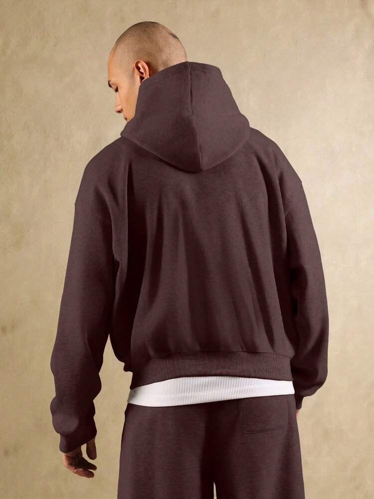 SUMWON Crop Fit Zip Up Hoodie With Ribbed Hem Casual Streetwear Jacket Fall Winter Layering Essential Plain
