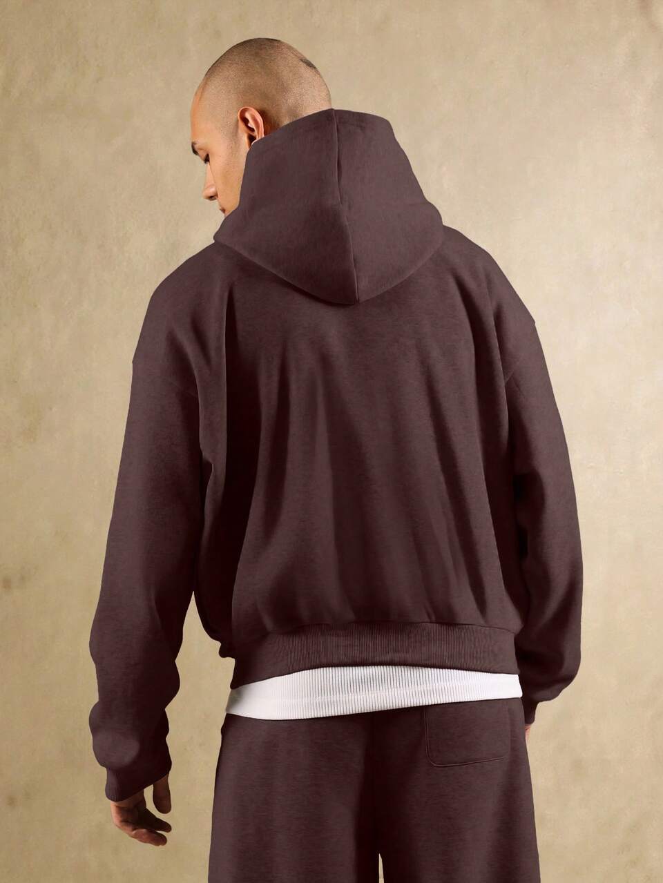 SUMWON Crop Fit Zip Up Hoodie With Ribbed Hem Casual Streetwear Jacket Fall Winter Layering Essential Plain