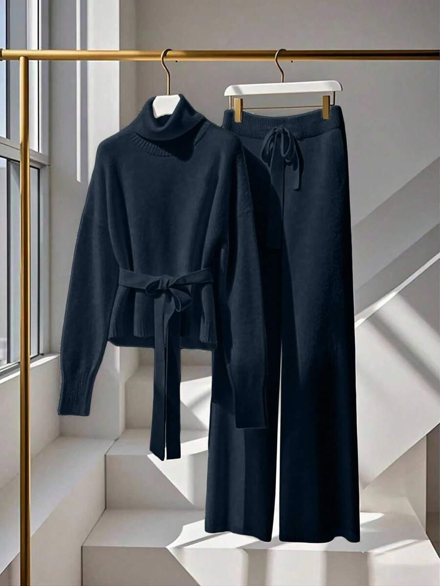 Franclia 2件套女士高端优雅针织毛衣，白色，秋冬