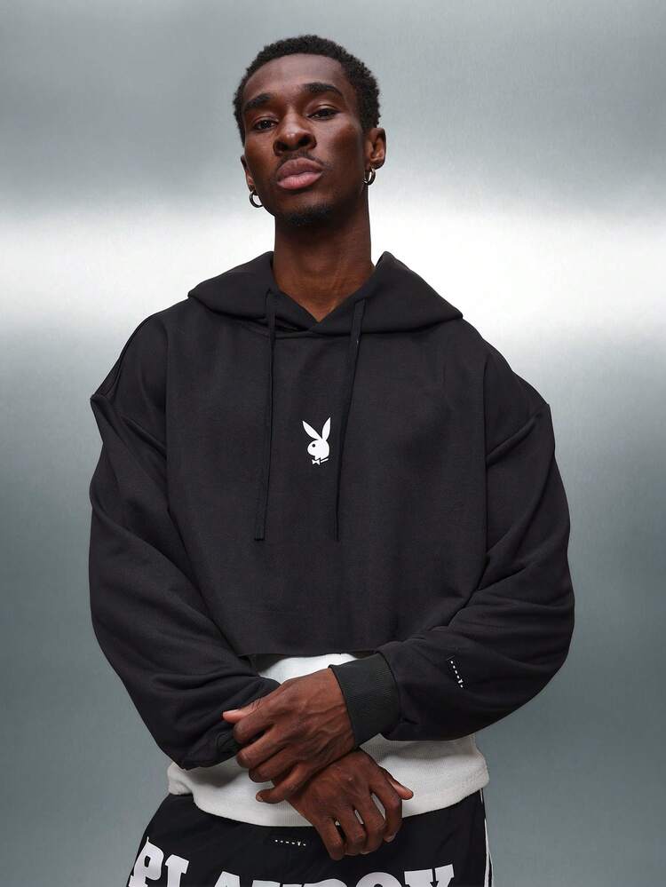 PLAYBOY X SUMWON Cropped Hoodie With Logo Print