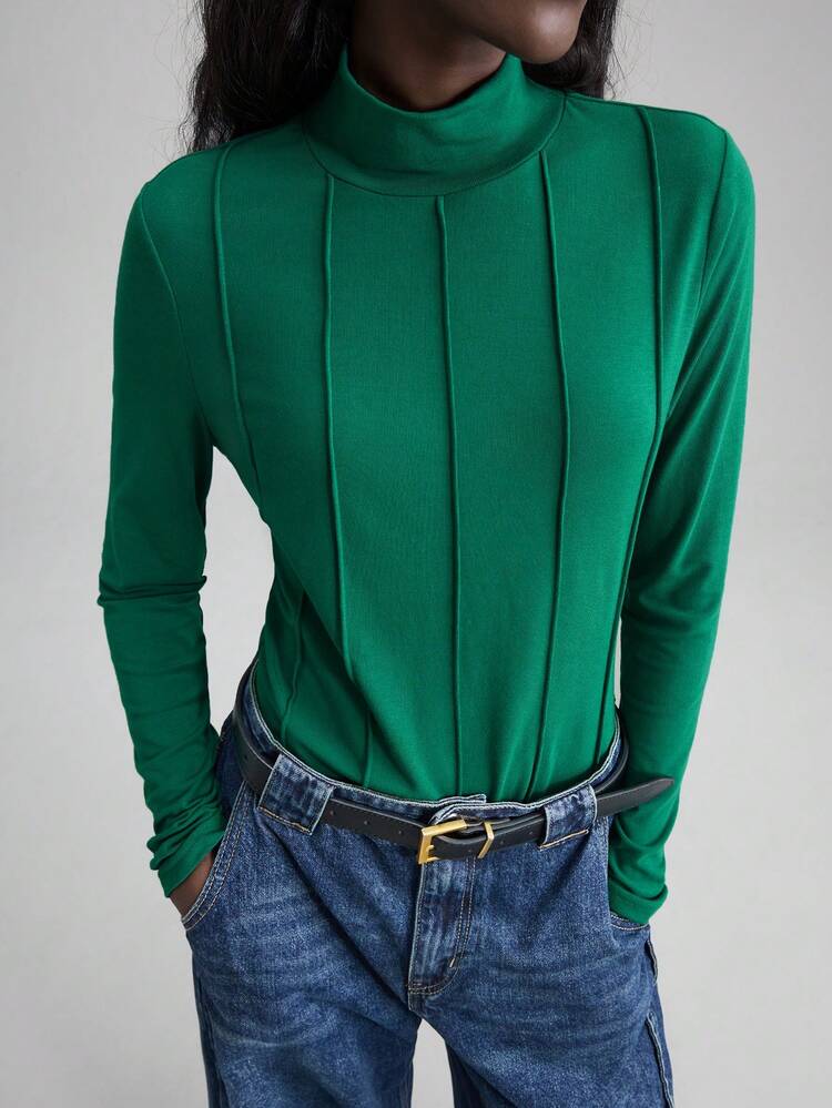 2025 Autumn/Winter New Versatile Top, Suitable For Halloween, Date, Party, Airport, Christmas, Easter, Casual Urban Commute, Business Casual, Wedding Guest, Elegant, Christmas Sweater, Elegant, Green, Knit Fabric, Fitted Silhouette Women Top