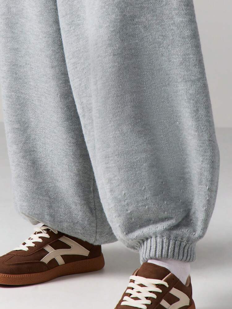 MISSGUIDED Oversized Roll Neck Knitted Co-Ord Set With Wide Leg Cuffed Joggers For Winter Loungewear