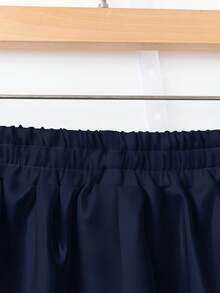 Rusticease Pantalones casuales de mujer con textura de onda, adecuados para el otoño - Azul Marino - Ver 5