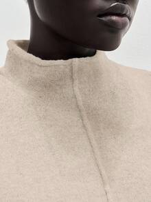 Lumivelle 女士棕色无袖时尚毛衣裙 - 杏色 - 查看 4