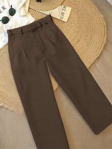 Quần trơn màu dành cho nữ, thích hợp mặc đi làm, thường ngày, ngoài trời, công sở, mùa hè và mùa thu (Không bao gồm thắt lưng) - Nhiều màu - Xem 3