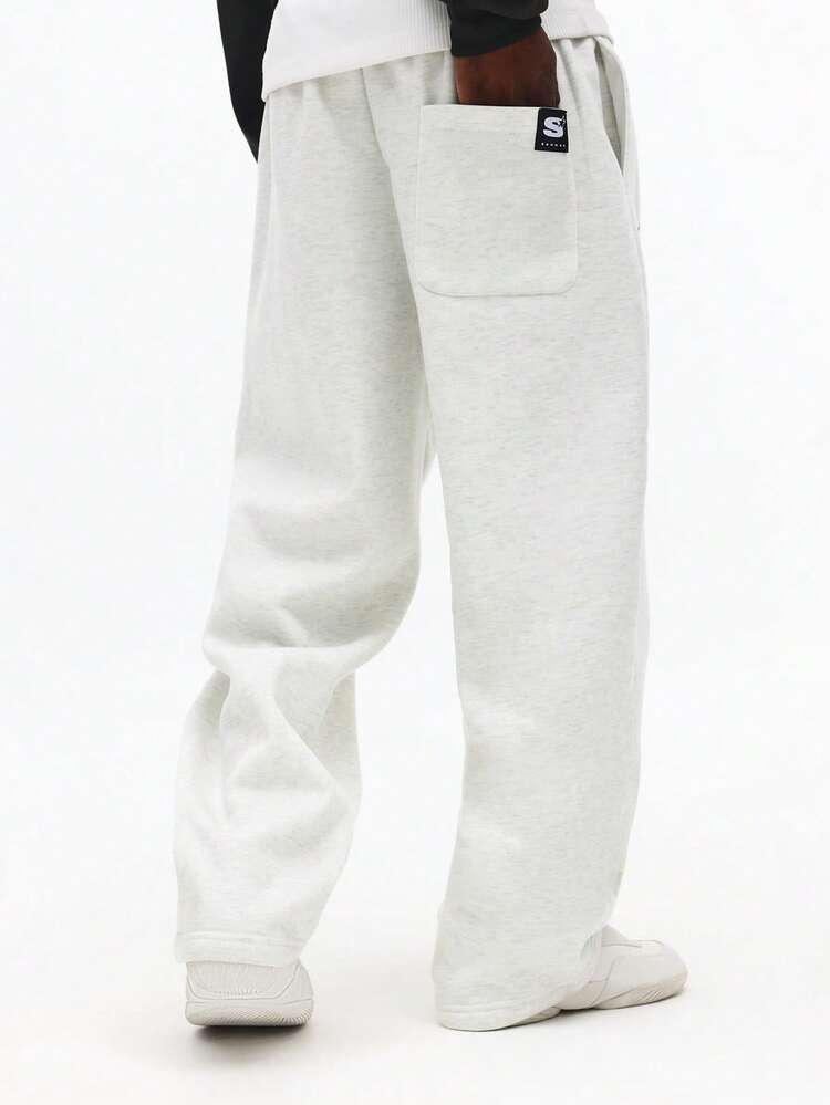 Straight Leg Sweatpants With Dollar Symbol
