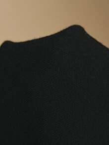 Poéselle 女式撞色镶边圆领优雅无袖毛衣裙 - 黑色 - 查看 10