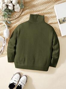 SHEIN 男童麻花针织四分之一拉链毛衣 儿童冬季毛衣男童冬季毛衣