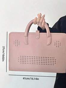 1 Túi đựng máy tính xách tay bằng da PU màu hồng có túi bên hông - Túi đựng máy tính thời trang và bền bỉ dành cho nữ, Túi bảo vệ máy tính xách tay màu hồng, Thiết kế thanh lịch và tiện dụng, Túi đựng máy tính - Nhiều màu - Xem 2