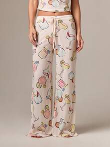 AiiRZ 女士印花睡衣套装，包括吊带上衣和阔腿裤，适合居家休闲和睡眠穿着。 - 彩色 - 查看 3