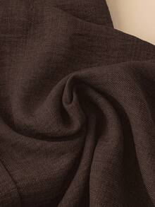 Rusticease Women's Solid Color Elastic Waist Textured Fabric Casual Straight Loose Pants Brown