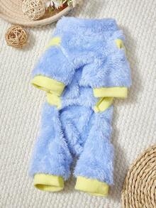 PETSIN Lovely Cartoon Style Four-Legged Pet Jumpsuit – Windproof And Snuggly Fleece Clothing For Small Dogs & Cats, Perfect For Daily Indoor And Outdoor Wear - Blue - View 2