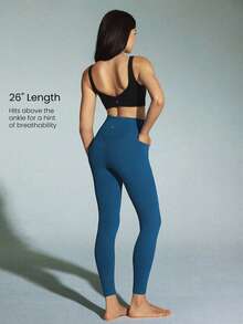 GLOWMODE 26'' FeatherFit™ Fleece Warm Tummy Control High-Rise Waist Leggings Low Impact Yoga Daily Warm Winter