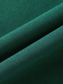 SHEIN 2 件套年轻男孩可爱休闲黄色刺绣运动衫和黑色裤子舒适服装，春季 - 墨綠色 - 查看 5