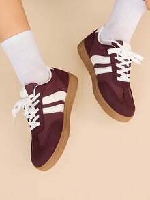 CUCCOO EASI Zapatillas casuales y versátiles de punta redonda para mujer para Navidad - Burdeos - Ver 7