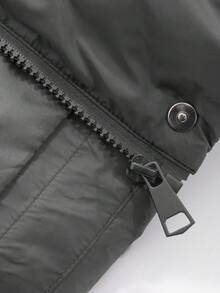 DAZY 前开式宽松女式夹棉大衣、长袖夹克 - 灰色 - 查看 3