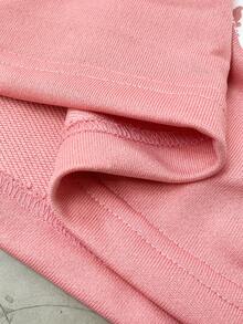STYNVO Men's Casual Letter Print Crew Neck Long Sleeve Pullover Sweatshirt, Autumn - Pink - View 8