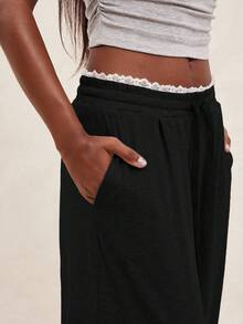 NYA SZN Pants Wide Leg Trousers Matching Summer Lounge Pants Comfortable For Women - Black - View 7