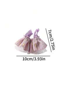 1件可爱小宠物连衣裙 迷你针织雪貂衣服 手工仓鼠公主裙 透气宠物服装