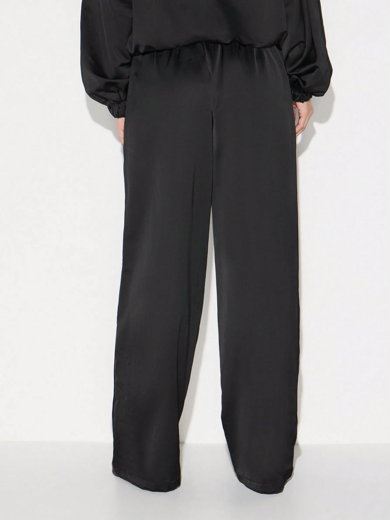 KIZN Pantalon Palazzo à jambes larges en satin
