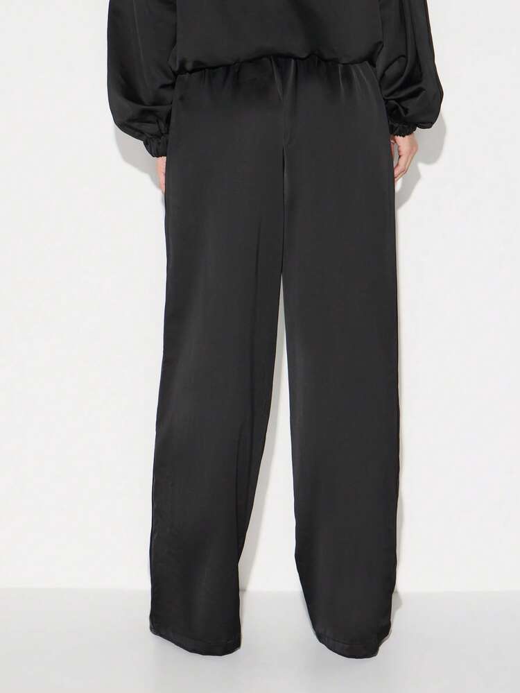 KIZN Satin Wide Leg Palazzo Pants