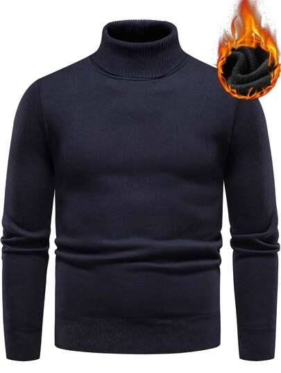 Manfinity Mode Herr enfärgad minimalistisk polotröja med lång ärm, vardagskläder