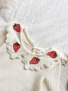 Vintaside Kids 女宝宝米色T恤和高腰牛仔裙两件套秋冬 - 彩色 - 查看 6