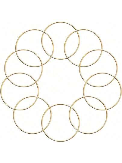 10/15pcs 2/3/4 Inch Metal Rings For Craft Gold Silvery Hoops Floral Macrame Hoops Rings Dream Catcher Rings For DIY Crafts Macrame Dream Catcher Supplies (Gold,Silvery), Valentine Day, Gift