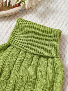PETSIN 1 Piece Of Green Short Autumn And Winter Thick Knitted Windproof Warm Casual Pet Sweater - Green - View 8