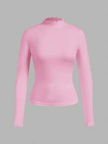 SHEIN EZwear 3件套黑色、粉色、白色休闲简约长袖紧身T恤，秋冬 - 彩色 - 查看 7