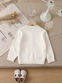 Sweater dan Kardigan Anak Perempuan Musim Gugur/Dingin, Kerah Bulat, Kancing Depan, Jaket Terbuka dengan Saku Jacquard, Cocok untuk Anak Perempuan Kenakan Saat Beraktivitas di Luar Rumah, Bepergian, Berkumpul, dan Nyaman Dipakai - Aprikot - View 2