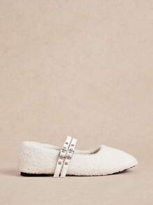 Rosivie 2024 Nuovi Mary Jane Flat Primavera per Donna, Scarpe Rosa Pastello Adatte per Abiti, Mocassini Flat a Collo Basso - Bianco - Visualizzare 2