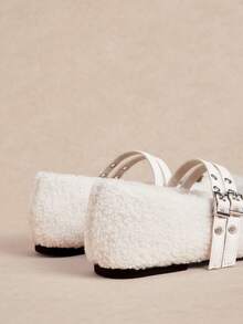 Rosivie 2024 Nuovi Mary Jane Flat Primavera per Donna, Scarpe Rosa Pastello Adatte per Abiti, Mocassini Flat a Collo Basso - Bianco - Visualizzare 4