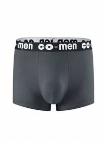Manfinity Underwear&Sleepwear Basics Quần lót boxer cạp chun họa tiết chữ thoải mái, dễ thương cỡ lớn cho nam, nhiều màu - Nhiều màu - Xem 5