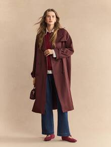 Rosivie Giày bệt mũi tròn màu đen mới dành cho nữ, giày ba lê thời trang bằng da đàn hồi, đế ngoài chống trượt thoải mái, thích hợp cho hoạt động ngoài trời, đi làm hàng ngày, mùa xuân/hè - Màu Đỏ Sâu - Xem 6