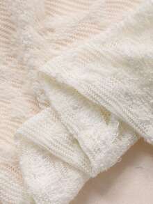 DAZY 女士优雅通勤纯色蕾丝喇叭袖中长连衣裙舞会礼服 - 白色 - 查看 8