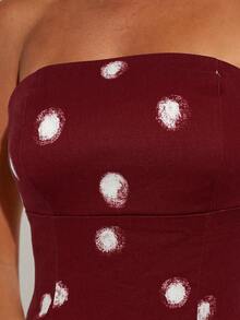 COSMINA 女式简约印花抹胸长裙 - 彩色 - 查看 5