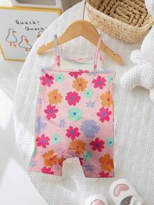 SHEIN Baby Girl Casual Romper, Suitable For Spring & Summer - Multicolor - View 2