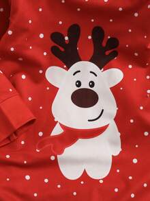 Playful Pals 2pcs/Set Infant Boys' Casual Cute Santa Claus Candy Cane Christmas Tree Gift Bear Print Jumpsuit, Suitable For Christmas, Parties In Autumn/Winter - Multicolor - View 6