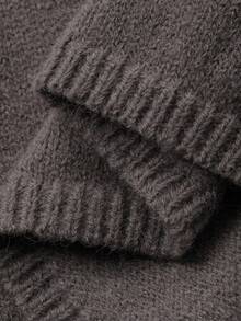 DAZY Conjunto casual de 2 piezas de mujer con cárdigan de punto de manga larga con hombros caídos y pantalones de punto, otoño/invierno - Marrón - Ver 7