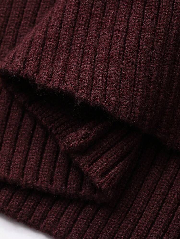 Women's Casual Solid Color Turtleneck Criss-Cross Sweater, Autumn