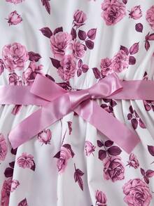 2pcs/Set Elegant Teen Girls' Open-Front Jacket And Printed Dress Outfit,Holiday,Summer,Travel - Baby Pink - View 8